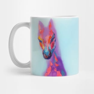 A beautiful painting of colorful horse. Mug